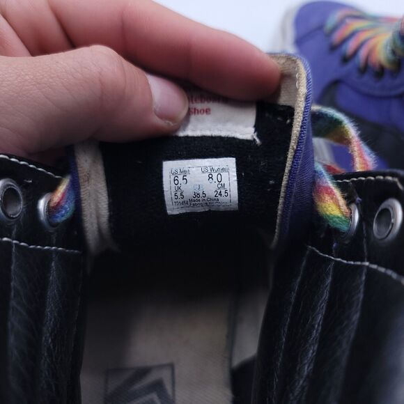 Vans Blue High-Top Athletic Shoes with Classic Waffle Sole - Picture 8 of 8